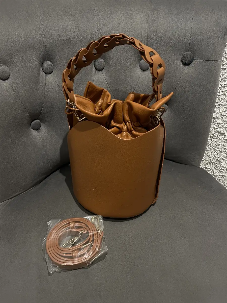 Sac Seau Marron avec Anse Design et Bandoulière Amovible