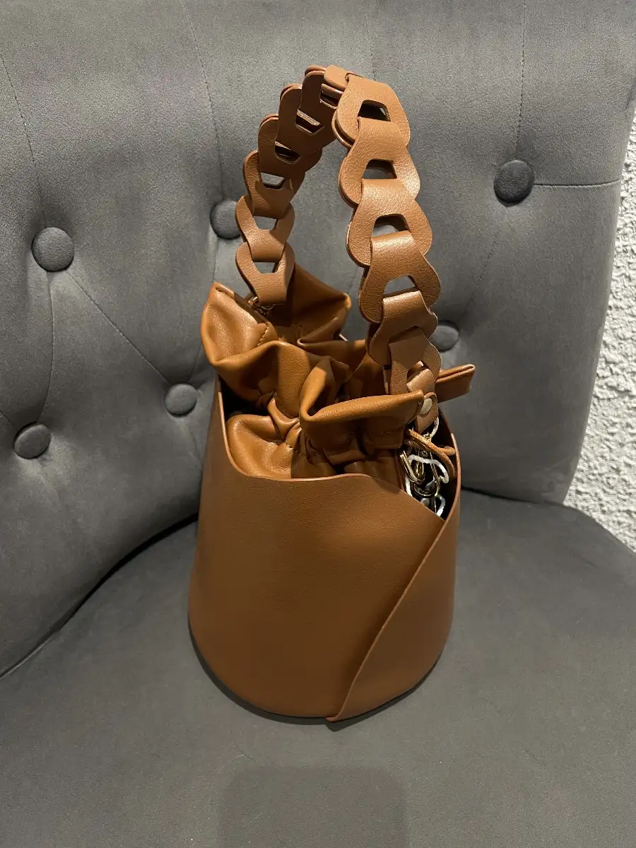 Sac Seau Marron avec Anse Design et Bandoulière Amovible