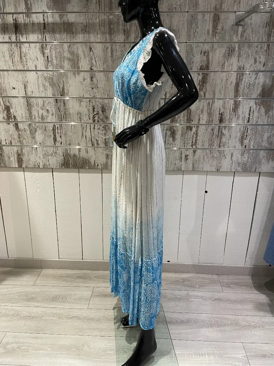Robe Longue Bohème Chic Dégradé Ethnique – Plissée & Volants