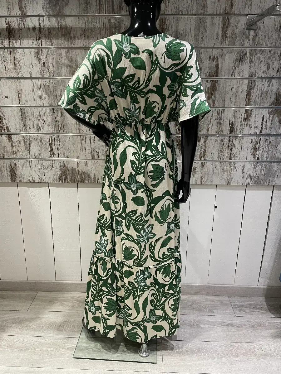 Robe Longue Estivale Imprimé Feuilles