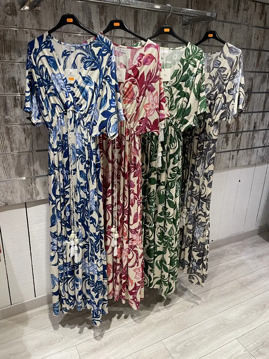 Robe Longue Estivale Imprimé Feuilles